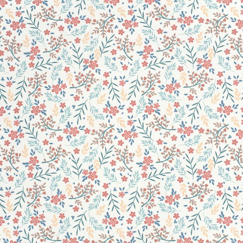 Badeanzugstoff UPF50 Blumenranken – wollweiss/roségold,  image number 1