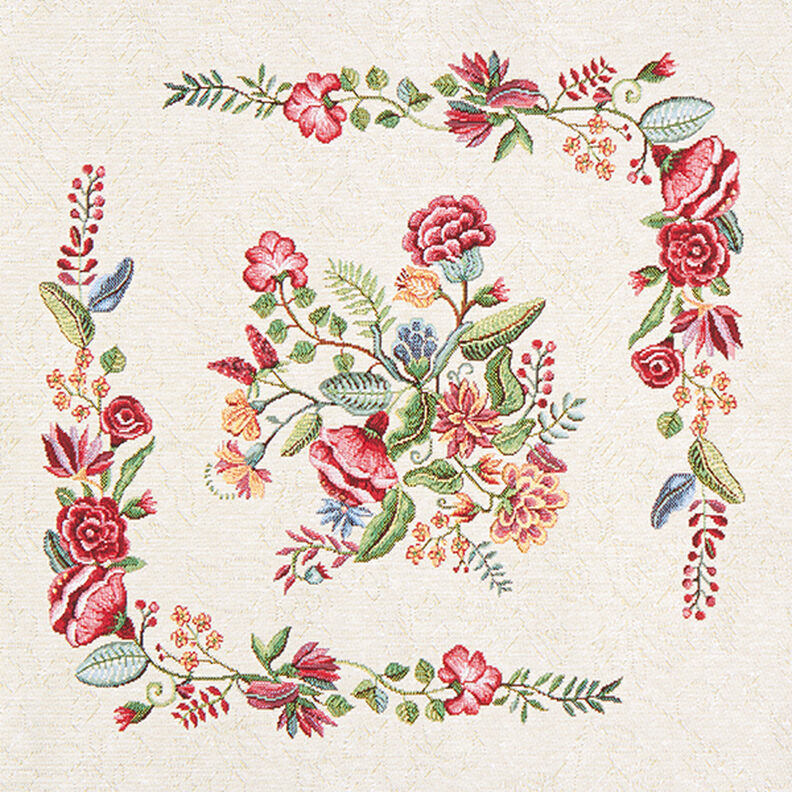 Dekostück Gobelin romantisches Blumenmotiv – hellbeige,  image number 1