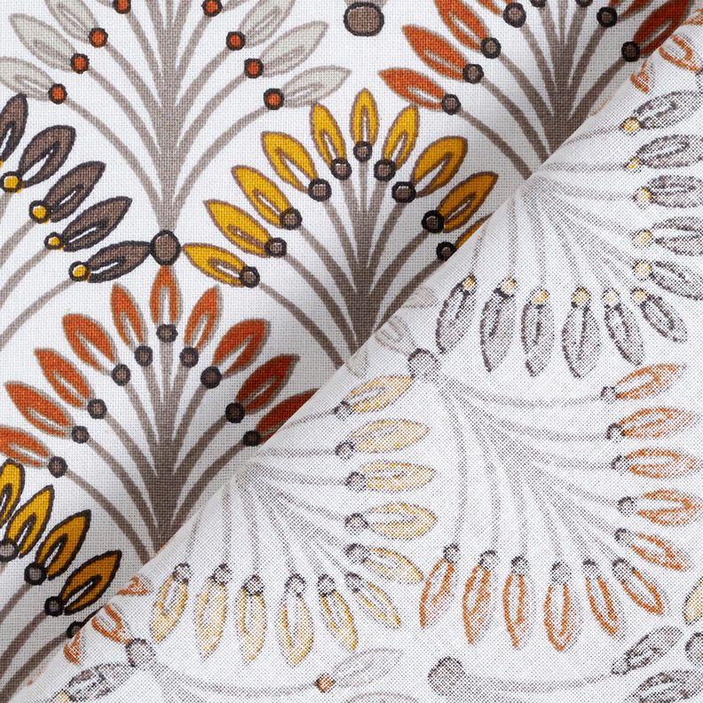 Baumwollstoff Cretonne Fächer – taupe/elfenbein,  image number 4
