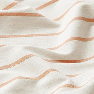 Leinenlook Lurex Streifen – apricot, 