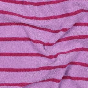 Frotteejersey Streifen | Poppy Fabrics – pastellviolett/purpur, 