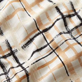 Leinen-Viskose-Mix abstraktes Karo – natur/beige, 