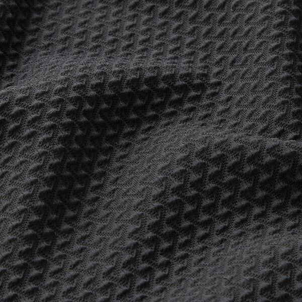 Stretch Cloqué Rauten – schwarz, image number 2