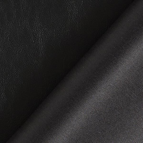 Glattes Lederimitat Stretch – schwarz | Reststück 50cm