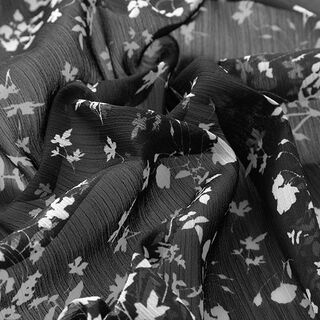 Crêpe Chiffon Zweige – schwarz/weiss, 