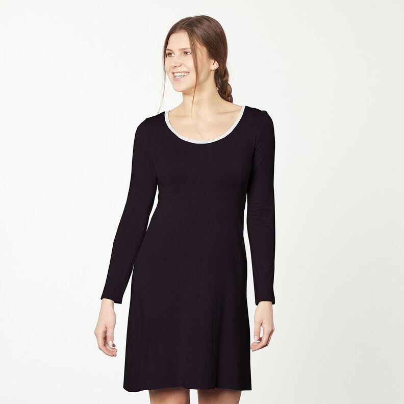 Rippenjersey feine 2-1-1-1 Rippen – schwarz,  image number 7