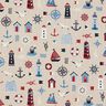 Dekostoff Halbpanama maritime Klassiker – natur/marineblau,  thumbnail number 1