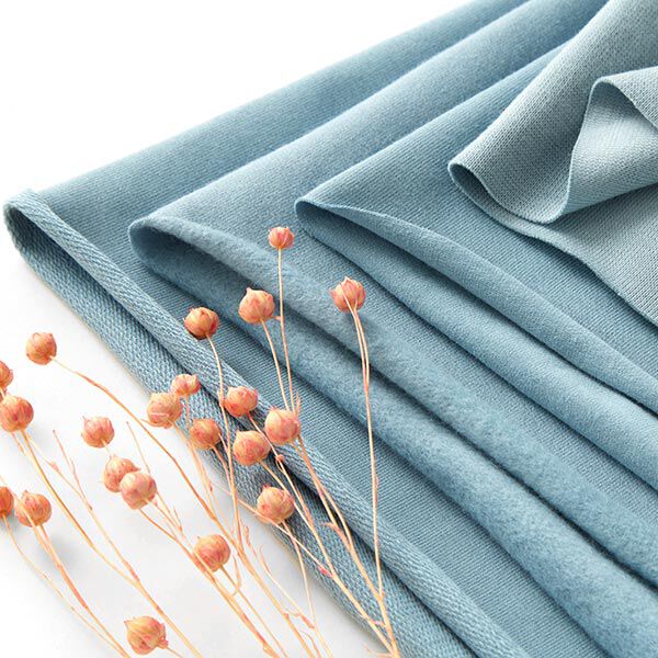 GOTS Baumwollbündchen | Tula – taubenblau | Reststück 50cm
