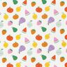 Baumwolljersey glückliches Obst – wollweiss/pfirsichorange,  thumbnail number 1