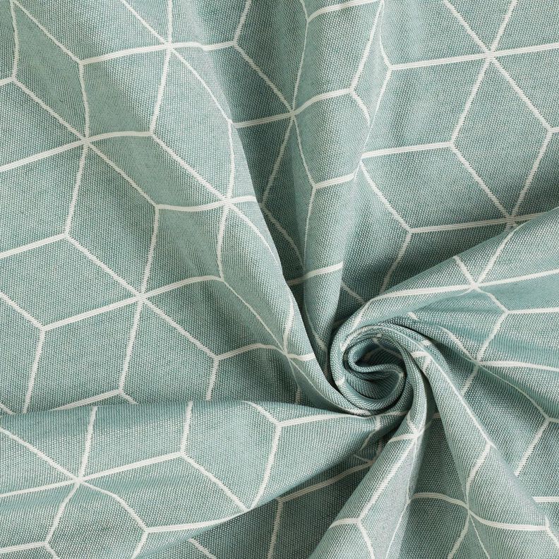 Dekostoff Jacquard moderne Würfel – schilf/elfenbein,  image number 3