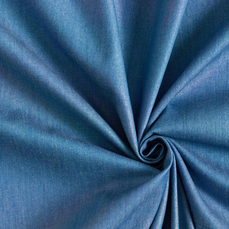 Chambray Regenbogenschimmer Foliendruck | Poppy Fabrics – jeansblau/farbmix,  image number 3