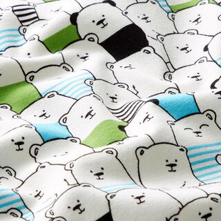 Baumwolljersey Ahoi Bären – weiss/türkis, 