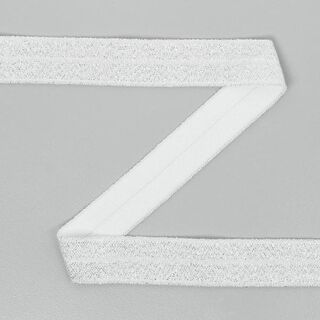Elastisches Einfassband (Falzgummi), glitter - weiss, 