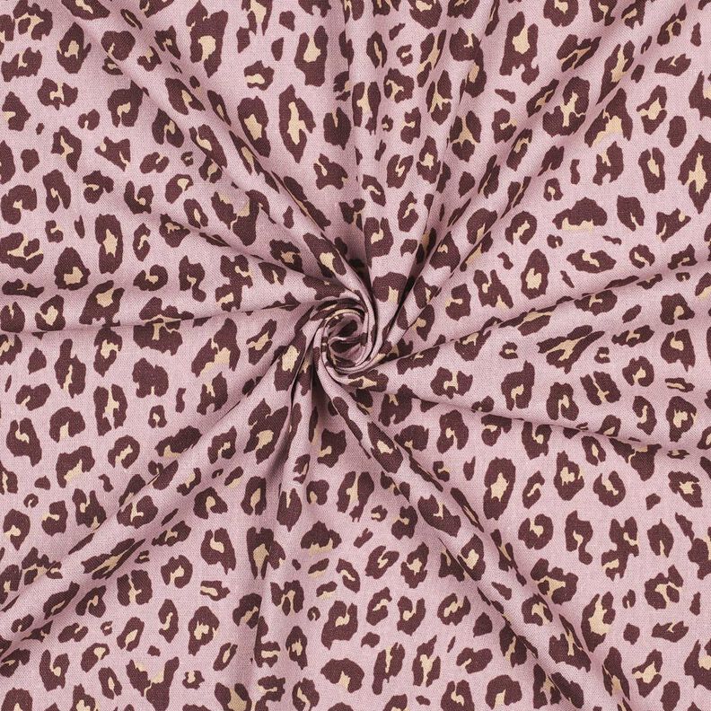Viskose-Leinen-Mix Leo Print | Poppy Fabrics – hellaltrosa/aubergine,  image number 3