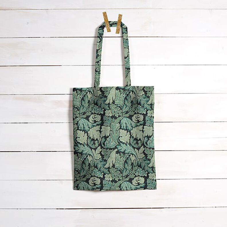 Dekostoff Gobelin barockes Blättermotiv – dunkelgrün/schilf | Reststück 70cm,  image number 6