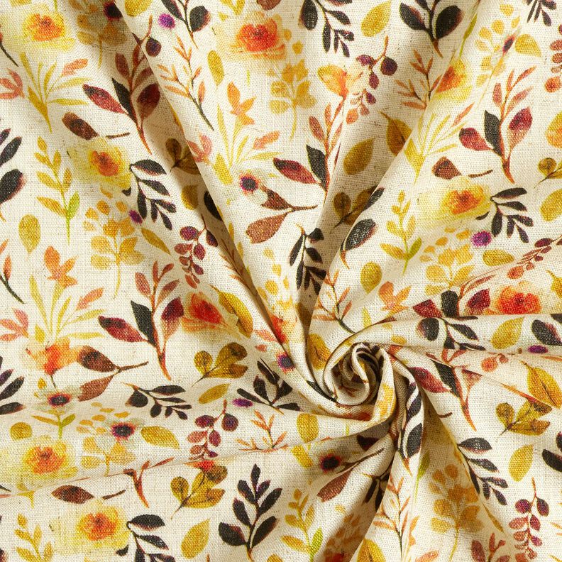 Viskose-Leinen-Mix Herbstlaub – hellbeige/orange,  image number 3