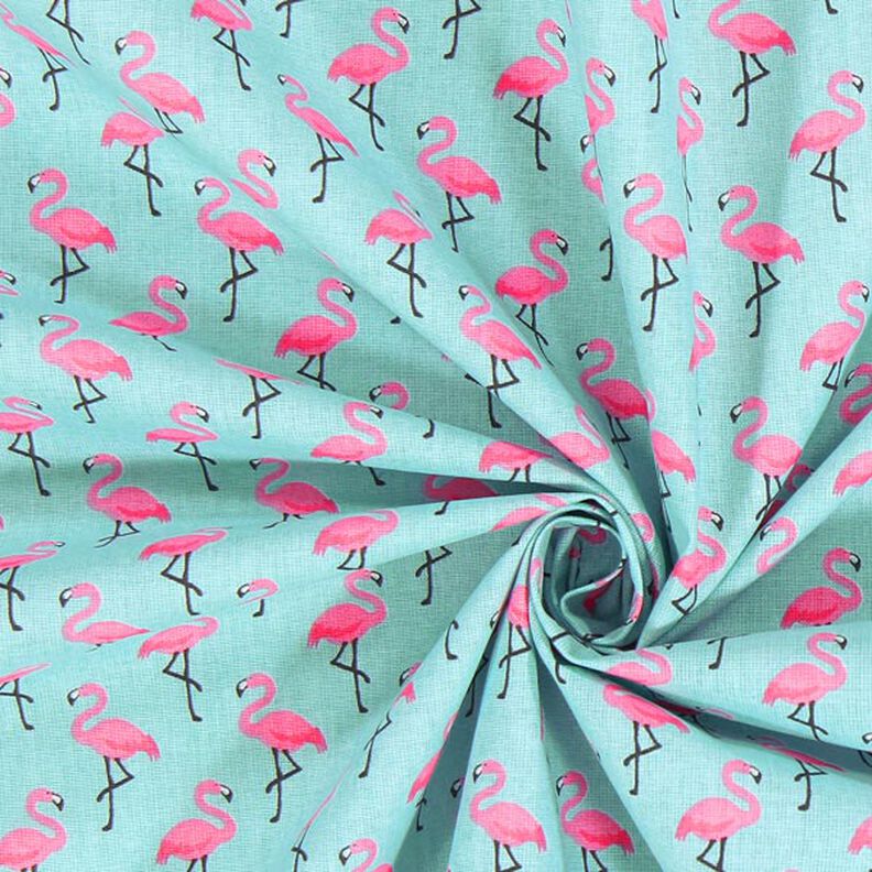 Beschichtete Baumwolle Flamingo – hellblau,  image number 2