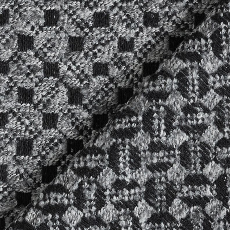 Mantelstoff Kästchen – hellgrau/schwarz,  image number 5