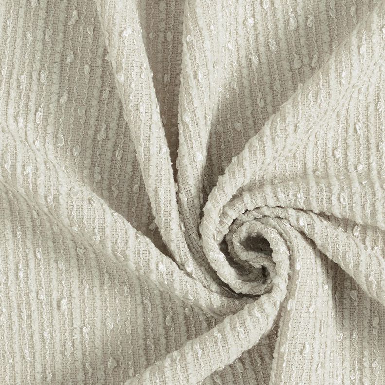 Effektstoff Bouclé Steifen & Pailletten – mandel,  image number 1