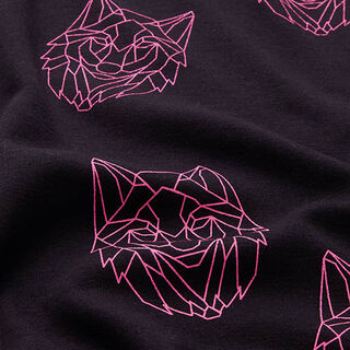 Alpenfleece Origami-Wolf  – schwarz/neonpink, 