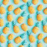Baumwollstoff Popeline Ananas – aquablau/gelb,  thumbnail number 1