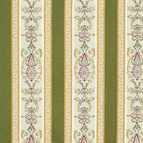 M&ouml;belstoff Jacquard Biedermeier Streifen &ndash; creme/oliv, 