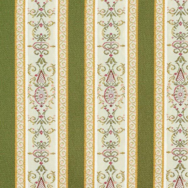 Möbelstoff Jacquard Biedermeier Streifen – creme/oliv | Reststück 50cm