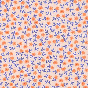 GOTS Baumwollpopeline Streublümchen | Poppy Fabrics – natur/pfirsichorange, 