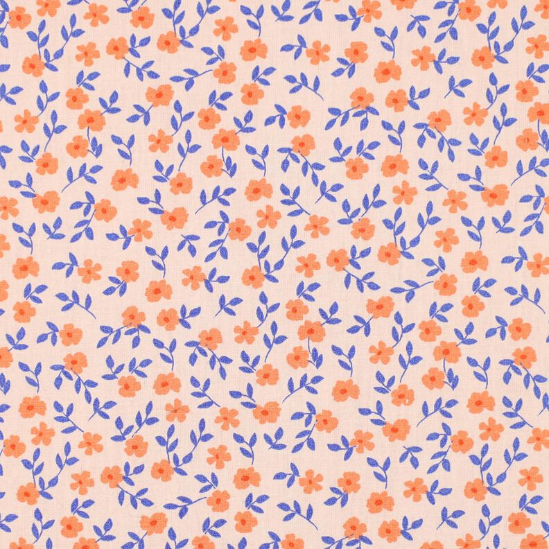 GOTS Baumwollpopeline Streublümchen | Poppy Fabrics – natur/pfirsichorange,  image number 1