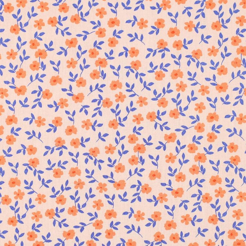 GOTS Baumwollpopeline Streublümchen | Poppy Fabrics – natur/pfirsichorange, image number 1