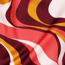 Baumwollsatin Retro-Wellen | Poppy Fabrics – bordeauxrot/currygelb,  thumbnail number 2