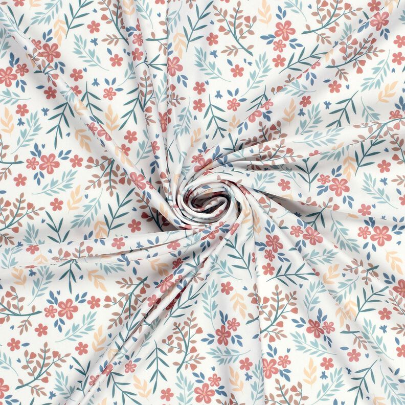 Badeanzugstoff UPF50 Blumenranken – wollweiss/roségold,  image number 3