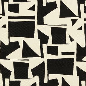 Dekostoff Jacquard abstrakte Struktur – schwarz/wollweiss, 