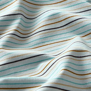 Baumwolljersey unregelmäßige Streifen  – babyblau, 
