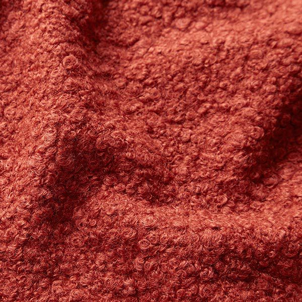 Gewalkter Strick-Bouclé – karminrot | Reststück 50cm