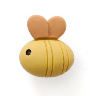 Ösenknopf Biene [  Ø15 mm ] – gelb/beige, 