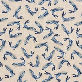 Dekostoff Halbpanama Wale &ndash; indigo/natur, 