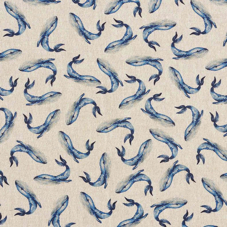 Dekostoff Halbpanama Wale &ndash; indigo/natur,  image number 1