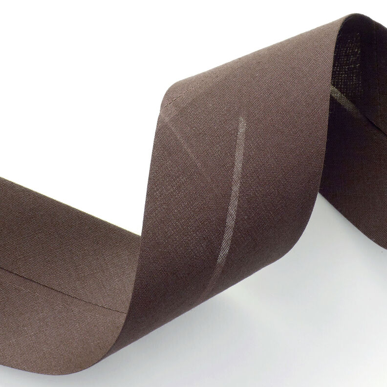 Schrägband Polycotton [50 mm] – dunkelbraun,  image number 2