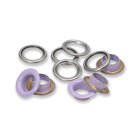 Ösen mit Scheiben [20 Stück | Ø 11 mm] | Prym – lila/silber metallic, 