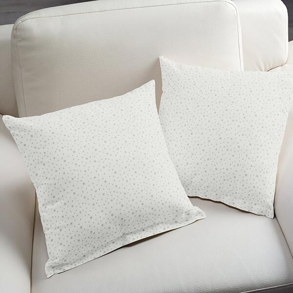 Baumwollstoff Cretonne kleine Glitzersterne – silber | Reststück 100cm