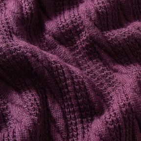 Strick Cloqué Zopfmuster – merlot, 