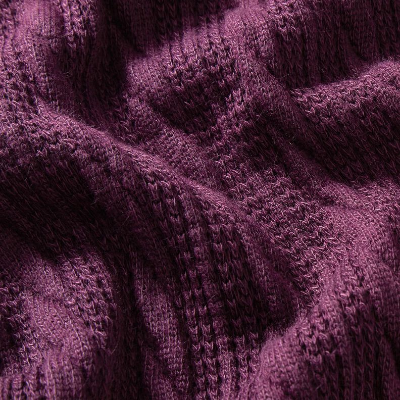 Strick Cloqué Zopfmuster – merlot,  image number 2