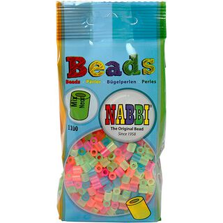 Nabbi Bügelperlen, medium [1100Stk.], Neonfarben, 