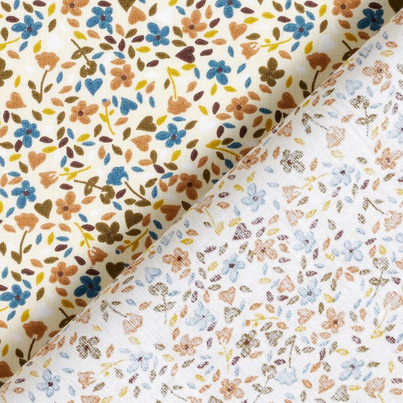 Baumwollstoff Cretonne verstreute Blüten – hellbeige/hellbraun, image number 4