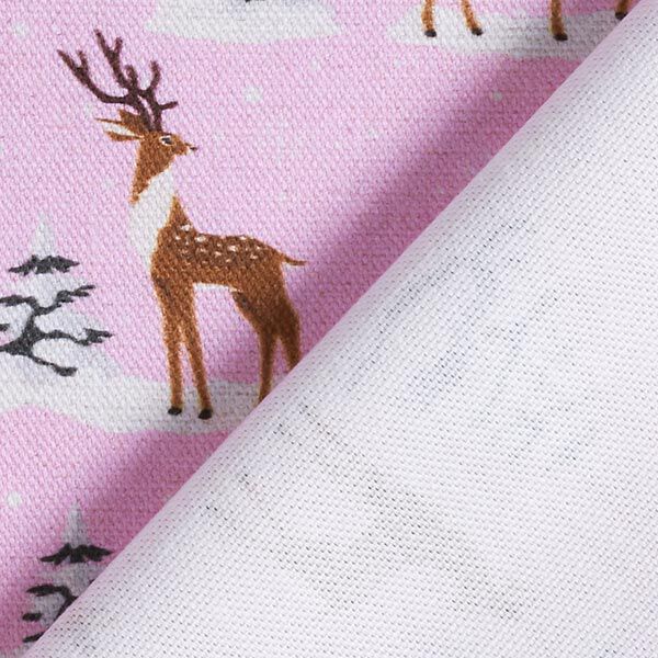 Dekostoff Halbpanama Rehe im Schnee – pastellviolett, image number 4