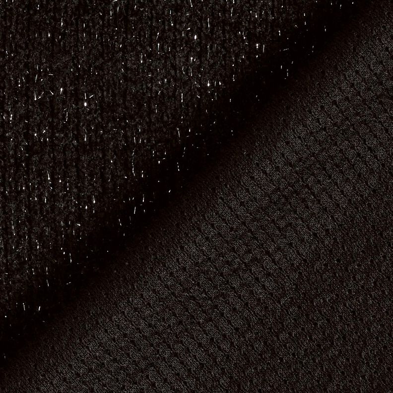 Chenille Strickjacquard Glitzer – schwarz/altsilber metallic,  image number 3