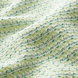 Baumwoll-Tweed Querstreifen – wollweiss/grün, 