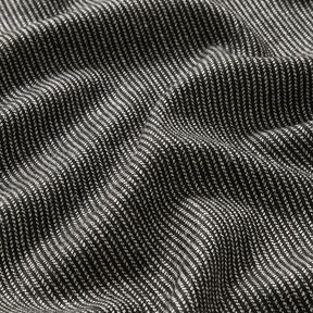 Hosenstoff Woll-Mix Melange-Streifen – schwarz/weiss, 