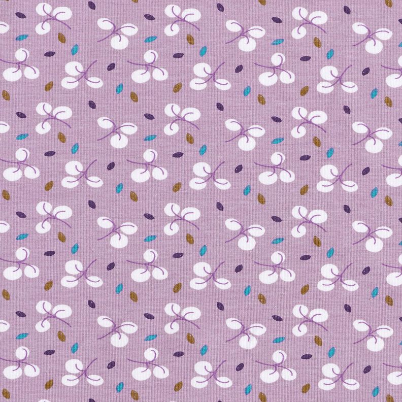 Baumwolljersey Zweige und Tupfen – lavendel,  image number 1